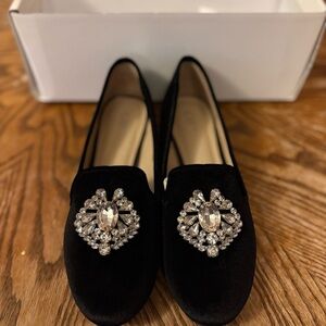 Elegant Black Embellished Women's Loafers